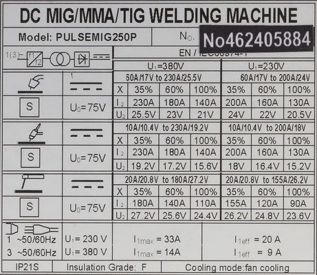 Multifunctional DC MMA Pules TIG And Double Pulse Mig 250A Aluminum Mig Welding Machine Mig Welder