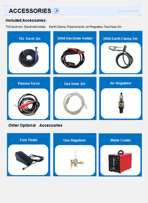 Sing Phase Heavy Duty IGBT Multi Function 3IN1 250A AC DC TIG CUT MMA Welders Air Plasma Cutters With Advanced Wave Selection